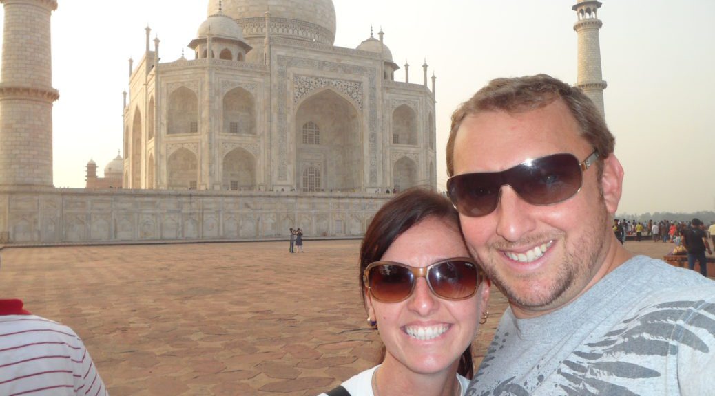 Us in front of the Taj Mahal in Agra